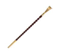 GAROZATION Wooden Back Scratcher with Brass Head and Rhino Horn Beads, Portable Body Scratcher for Adults, Convenient Itch Stop Tool for Back Massage and Relaxation
