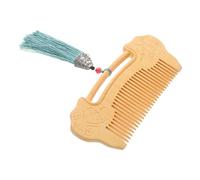 GAROZATION Wooden Comb Fine Teeth Hand-polished from Natural Boxwood Material for Men Beard Grooming and Hair Care Featuring Classic Ruyi Lock Pattern Design for Daily Use