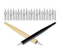 GAROZATION Wooden Fountain Pens Comfortable Grip 2 Sets with Stainless Steel Nibs and Sturdy Construction, for Art Supplies and Comic Drawing by Professional Artists