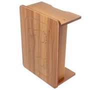 GAROZATION Wooden Step Stool Sturdy Khaki Low Step Stool with Non-, Multifunctional Design and Adults Suitable for House and Bathroom Use