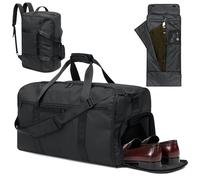 GARPROVM Garment Duffle Bags for Travel, 4 in 1 Convertible Garment Bags with Separated Suit Bag Shoe Compartment, Waterproof Carry On Luggage Bag Backpack for Short Trip, Weekender Bag for Men Women