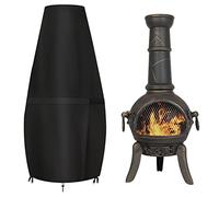 GARPROVM Large Chimenea Cover,Waterproof,Windproof,UV-resistant, Heavy Duty Rip Proof 600D Oxford Fabric Outdoor Garden Patio Heater Cover (122 x 21 / 80cm) - Black