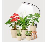 Garpsen Grow Light for Indoor Plants, 52 LEDs Full Spectrum Plant Light with Clip & Gooseneck, 3 Installation Methods, Dimmable & Timer 6/12/16Hrs, 3 Spectrums Grow Lamp for Seeding Small Plants
