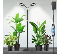 Garpsen Halo Grow Lights, Dual-Head 6000K LED Floor Plant Light with Base