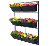 Garraí Vertical Garden Wall Planter. Ideal Indoor or Outdoor Container Gardening. Includes 6 Removable Pots and Wall Mounted Metal Frame. Self Draining Garden for Vegetables, Flowers or Herbs.