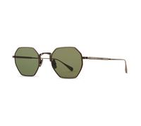 Garrett Leight EDEN S ATG/SFDMDGRN Men's Sunglasses Gold Size 47