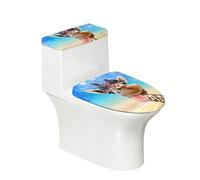 Garronmavis 3D Sunglasses Giraffe Toilet Lid Cover Set of 2 Pieces, Funny Giraffes Machine Washable Seat Covers, Animals Art Soft Toilet Cover Fits Most Toilet Lids