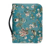 Garronmavis Almond Blossom Bird PU Leather Bible Case for Women, Floral Sparrow Bag, Van Gogh Protective Bag - M