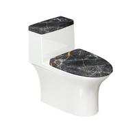Garronmavis Black Marble Toilet Lid Seat Cover Sets of 2, Marbles Painting Toilet Dust Lid Covers, Aesthetic Modern Art Machine Washable Tank Seat Covers for Bathroom