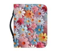 Garronmavis Boho Colorful Daisy Bible Cover for Men Women, Flowers Paintings Bible Books Case, Floral Art Bible Book Covers - XL