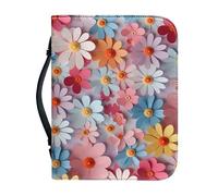 Garronmavis Boho Colorful Daisy Bible Cover for Men Women, Flowers Paintings Bible Books Case, Floral Art Bible Book Covers - M