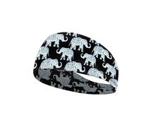 Garronmavis Boho Mandala Elephants Headband for Women, Elephant Painting Elastic Wide Headbands, Animal Art Fashion Wide Hair Bands