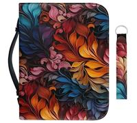 Garronmavis Gradient Colorful Plants 2 PCS Set Bible for Women Plant Painting Carrying Bible Cover Botanical Bible Key Chain - L