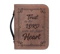 Garronmavis Lord Quote Bible Cover Carrying Book, God Saying Bible Holder, Retro Artistic Painting Bible Cases for Worship - M