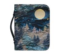 Garronmavis Moon Trees Paper Sculpture Bible Cover Case for Women Mom Pine Tree Tote Bag - XL
