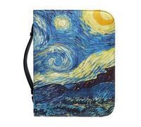 Garronmavis Starry Night Zippered Bible Case for Women Men Van Gogh Bible Carrier Impressionism Painting Bible Holder Bags - M