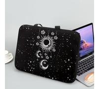Garronmavis Sun Moon Stars Laptop Sleeve Case for Women Protective Soft Padded Zipper Cover Carrying Computer Bag Compatible with 17 Inch Notebook Chromebook Tablet, Galaxy Space, Black