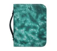 Garronmavis Turquoise Marble Painting Men-Bible Cover Tie-Die Painting Stylish Carrying Bag Modern Art Church Study Book Carrier - L