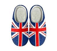 Garronmavis Union Jack Cozy Slippers for Women Britain Flag Warm House Shoes Aesthetic UK Flags Indoor/Outdoor Soft Slipper 11.5-12