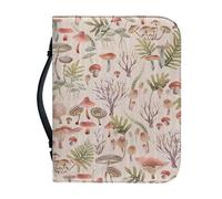 Garronmavis Watercolor Mushrooms Zippered Bible Case for Women Men Forest Mushroom Bible Cover Aesthetic Art Bible Holder Bags - XL