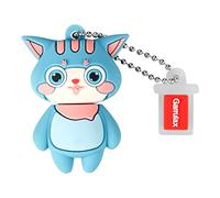 GARRULAX USB Flash Drives, 32GB Waterproof Silicone USB2.0 High Speed USB Thumb Drives Memory Stick Pen Date Storage Pendrive U Disk (Cyan Cat)