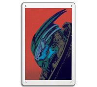 Garrus Vakarian portrait from Mass Effect pop art inspired poster 1 Wall Art Gift, Metal Tin Sign 8x12 Inch