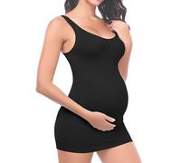 Garseam Women’s Maternity Sleeveless Tank Top with Belly Support, Seamless Pregnancy Shapewear Bodycon Dress for Workout,Casual Wear
