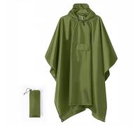 Garselay 3 In 1 Waterproof Rain Poncho with Hood, Rain Poncho, Raincoats For Men and Women, Suitable for outdoor activities such as hiking, traveling and camping.…, Green (Army green), 18