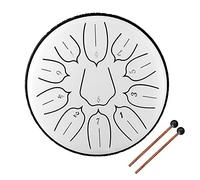 Garsent 11-Tone Steel Tongue Drum with Ethereal Sounds for Music Therapy and Performances-D-Key for Inner Peace [Green] (White)