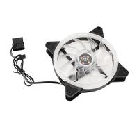 Garsent 1200RPM Double Loop LED 12cm RGB PC Case Fan, Silent Fan with 30000h Long Life, MOD Lighting Effects, 11 Shark Fin Blades, 5 Colors for CPU Coolers and Water Cooling Systems
