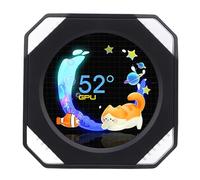 Garsent 2.1inch USB Monitor, DIY Dynamic Theme Water Cooler Screen, Desktop RGB Ambient Screen, RGB GPU CPU Temperature Display, Real Time Data Monitoring (Black)