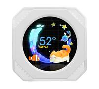 Garsent 2.1inch USB Monitor, DIY Dynamic Theme Water Cooler Screen, Desktop RGB Ambient Screen, RGB GPU CPU Temperature Display, Real Time Data Monitoring (White)