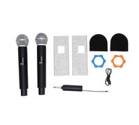 Garsent 2PCS Cordless Microphones, Rechargeable Metal Handheld Cordless Dynamic Mic with Receiver, 328ft Range, Cordless Dynamic Mic Kit for Karaoke Wedding Party Speech
