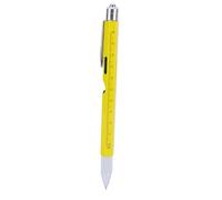 Garsent 9 in 1 Multitool Pen with LED Light, Screwdrivers, Level, Ruler, Bottle Opener, Touchscreen Stylus - Portable Pocket Gadget Tool for Men, Tech Gift Ideas (Yellow)