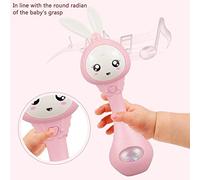 Garsent Baby Rattle Sound Toy with Bright Lights for Vision Development, Colorful Beads and Music, Multi-Mode Music, ABS Material, Pink or Blue, 21.5 * 5.*6cm (Blue)