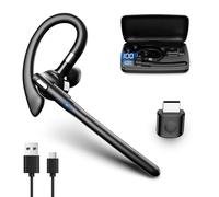 Garsent Bluetooth Headset V5.4, Wireless Earpiece with USB Dongle and Charging Case, HandsFree Noise Canceling Headphones with Dual Mic for Computer Cell Phones Trucker, 36Hrs