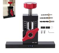 Garsent Cabinet Door Mounting Jig & Rebound Device Tool with 3 Drill Bits 6mm 8mm 10mm, Aluminium Alloy Cabinet Door Installation Positioner Jig for Quick and Accurate Setup