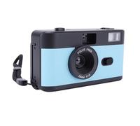 Garsent Film Camera, 35MM Reusable Film Camera, Flexible Focusing Options, Built in Flash, Easy to Use, Light Weight Retro Camera with 28MM F/8 Lens for Travel, Gift for Kids Adults (Black Blue)
