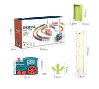 Garsent Funny Domino Building Blocks Set Auto Drop Educational Toy, Realistic Sound Effect, for Children's Logic Thinking, Plastics Material (Blue)