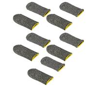 Garsent Gaming Finger Sleeves, 10Pcs Breathable Anti Sweat Thumb Sleeve for Mobile Gaming, Touchscreen Finger Gloves for PUBG (Black Yellow)