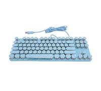 Garsent Gaming Keyboard, 87 Key Rainbow RGB Backlit Wired Keyboards with Round Hat, USB Blue Switch Mechanical Keyboard, Water Proof, Plug and Play for Gaming and Office (Blue)