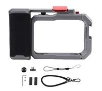 Garsent Handle Grip Kit Fit for Action Camera with Cage, Metal Street Photography Camera Grip with Cage, Cold Shoe Mount, Shutter Key, Wrist Strap