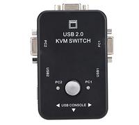 Garsent KVM Switch, USB 2.0 KVM Switcher 2/4 Port VGA Manual KVM Switch Box Adapter for PC Monitor Keyboard Mouse.(2 Ports)