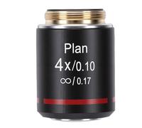 Garsent Microscope Lens, 20.2MM RMS Thread Biological Microscope Achromatic Objectives Lens, Optimized Brightness and Field of View, Eliminate Unwanted Reflections (4X)