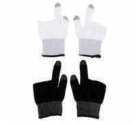 Garsent Mobile Gaming Gloves, High Sensitive Touchscreen Finger Sleeves for Precise Control, with Lightweight Comfortable Fit, for Mobile Pool Games (Black White)