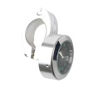 Garsent Motorcycle Handlebar Clock Night Luminous Aluminum Alloy Universal Fit 22mm 25mm Handlebar Mount Clock for Motorcycles Electric Bikes Scooters Easy Read Luminous Dial (Silver)