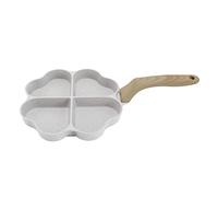 Garsent Non Stick 4 Cup Fried Pan Nonstick Heart Shaped 4 Cup Uniform Heating Pancake Pan Easy to for Breakfast Swedish Pancake, Plett(White)