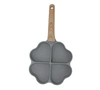Garsent Non Stick 4 Cup Fried Pan Nonstick Heart Shaped 4 Cup Uniform Heating Pancake Pan Easy to For Breakfast Swedish Pancake, Plett(Green)