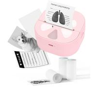 Garsent Sticker Printer, Mini Portable Thermal Printer Print Pod, Inkless Bluetooth Label Maker Machine for DIY Crafts, Journaling, Office Home Use, Includes 3 Rolls Sticker Paper