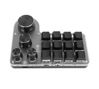 Garsent USB Mini 12 Key + 4 Knob Keyboard, One Handed Mechanical Gaming Keyboard, Programmable Macro Function Mechanical Keyboard, Custom Macro Programming